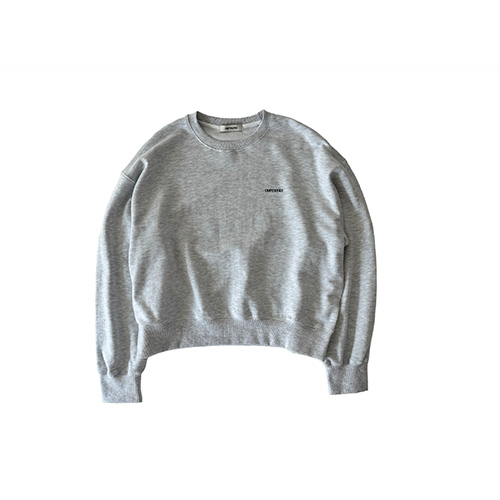 Semi Crop Sweatshirt(White Melange)